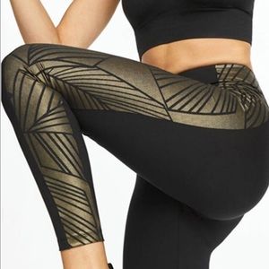 Oysho Black and Gold Leggings